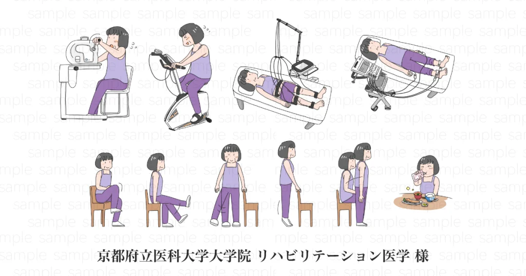 京都府立医科大学大学院リハビリテーション医学様 論文に掲載するイラストを描かせていただきました。